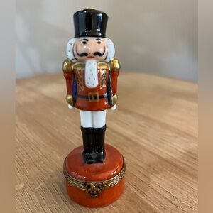 Limoges Nutcracker Soldier Porcelain Box-Preowned
